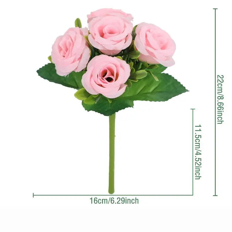 Artificial Pansy Flowers Silk Rose Bouquet Realistic DIY Simulated Floral Arrangement Wedding Home Party Table Centerpiece Zpaxo A14