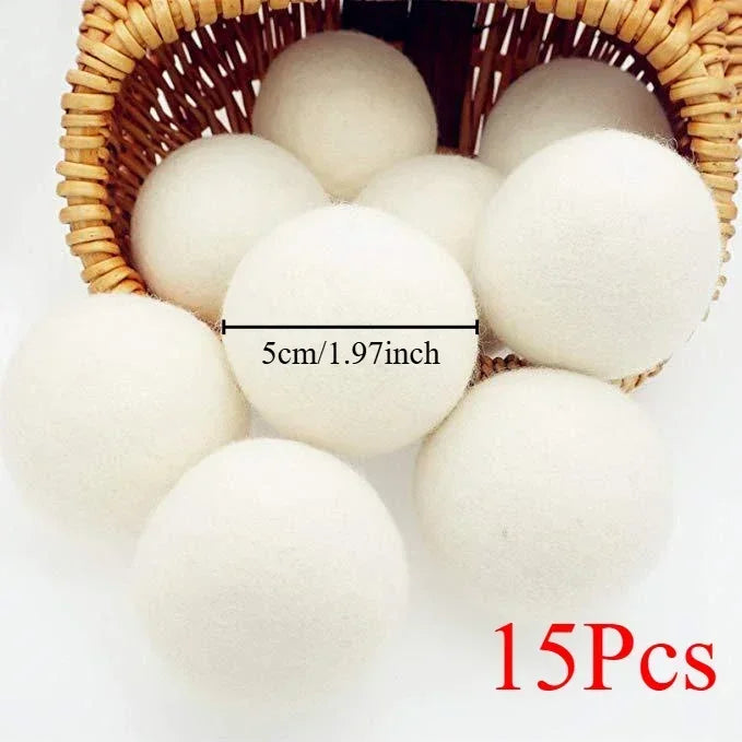 Wool Dryer Balls Reusable Natural Fabric Softener Laundry Washing Machine Accessories Home Washing Fleece Dryer Balls Clothes Zpaxo 15pcs