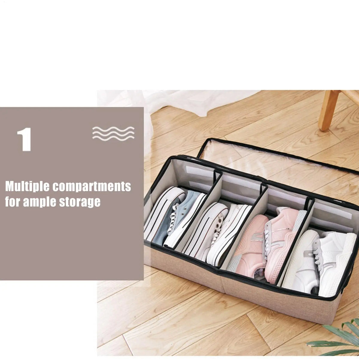 Under Bed Storage Foldable Clear Lid Handles Bins Closet Bedroom Zpaxo