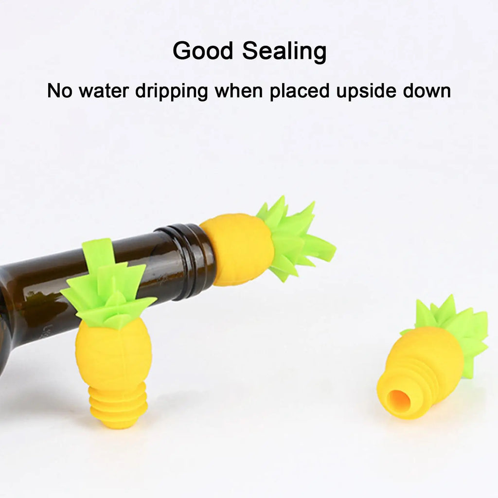 Wine Stopper Reusable Pineapple Shape Silicone Sealer Beverage Zpaxo