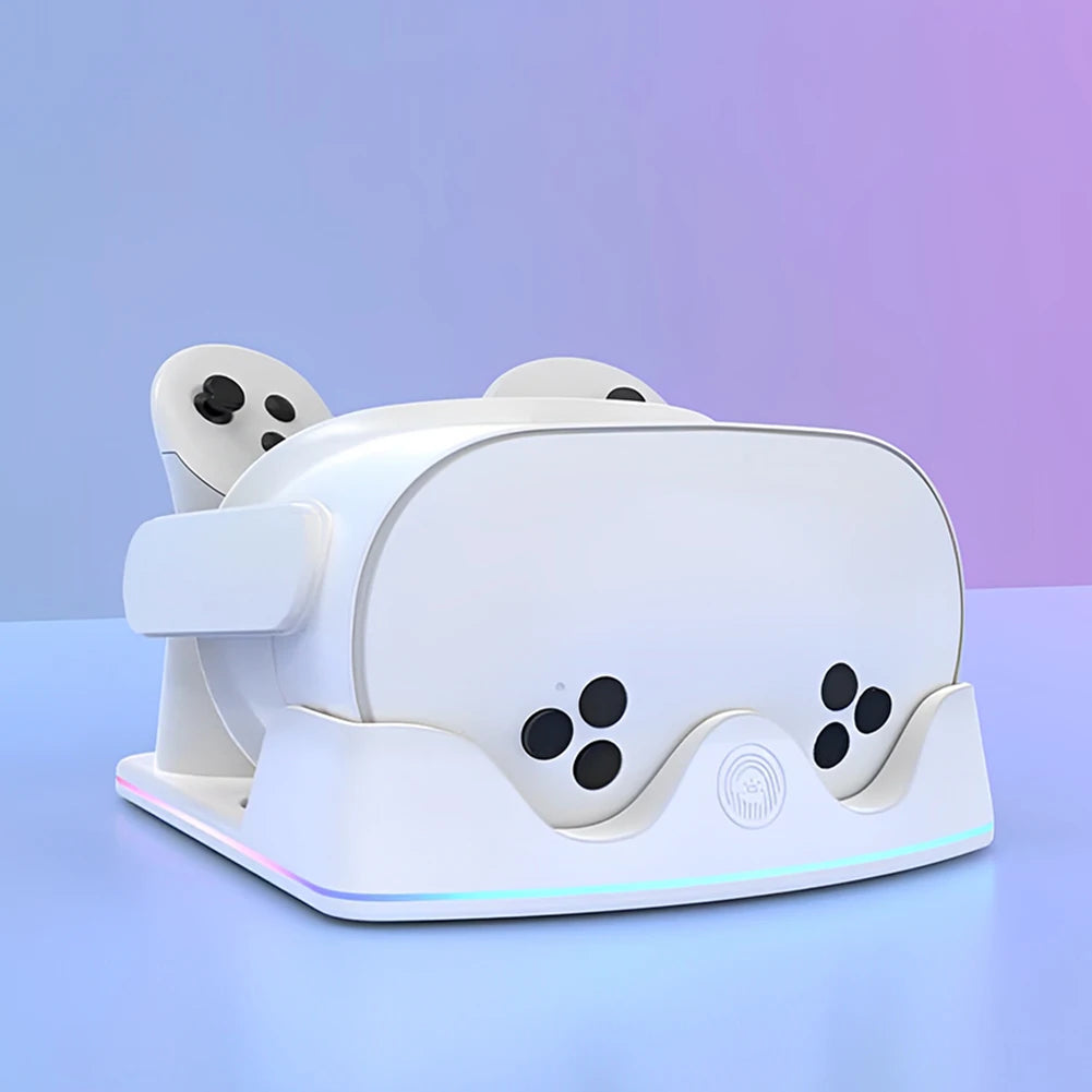 Charging Dock Meta Quest 3S Stand RGB Light Headset Display Zpaxo