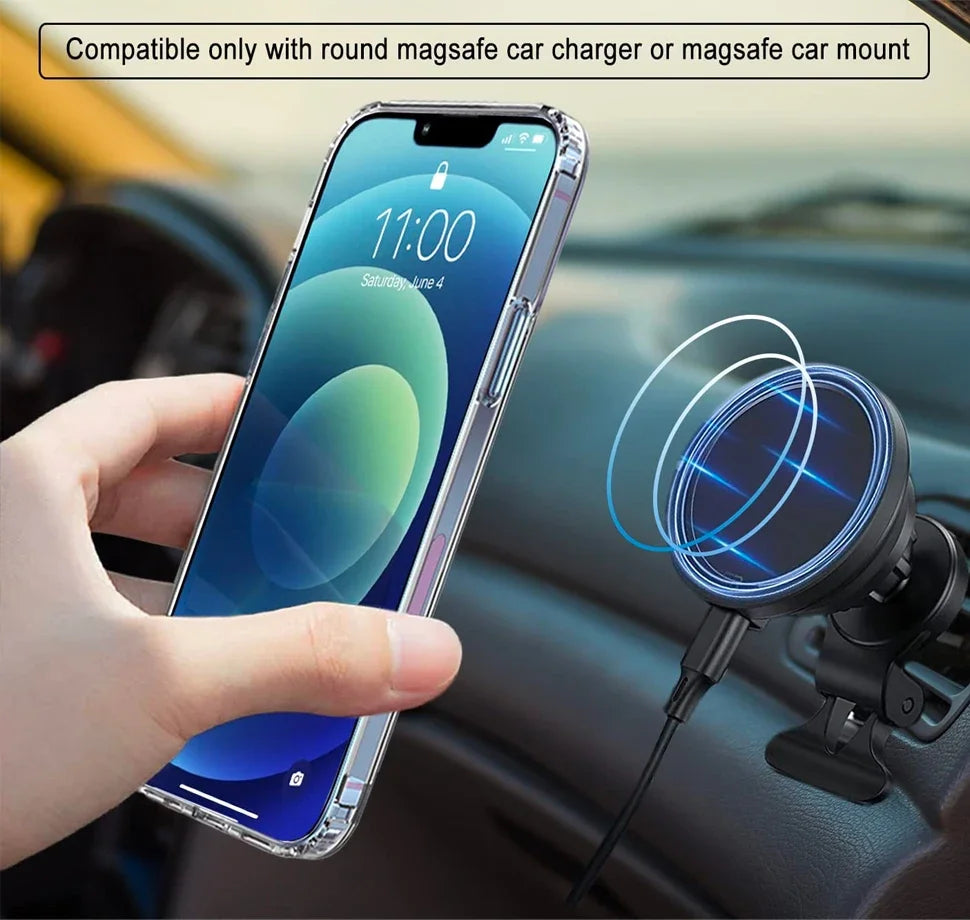 Clear Magnetic Phone Case Kickstand Iphone 17 Max Air 16 15 14 13 12 Zpaxo