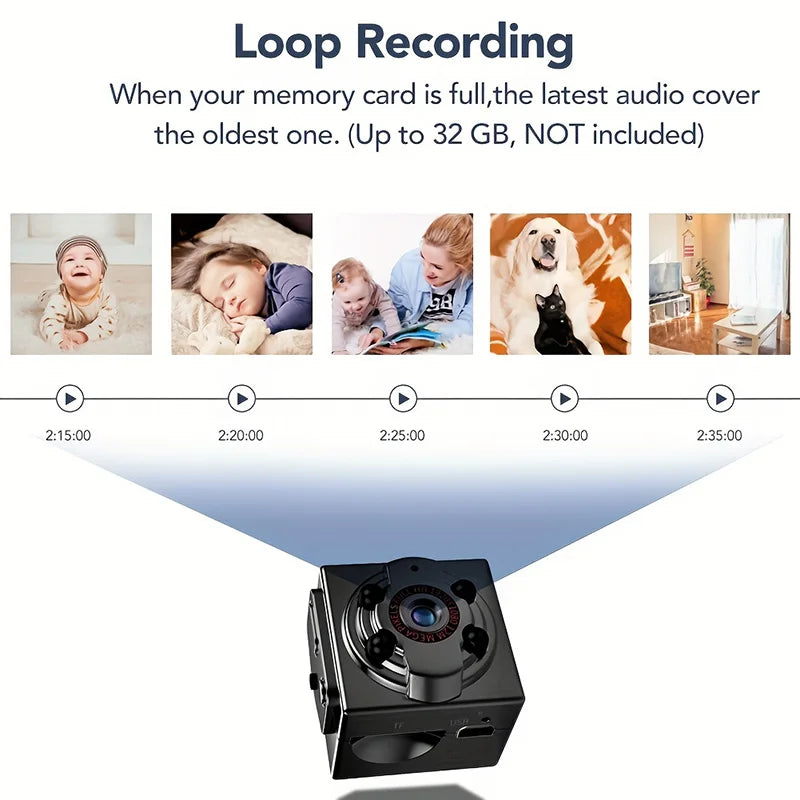 Mini Camera HD 1080p Portable Small Cam Night Vision Motion Detection Zpaxo