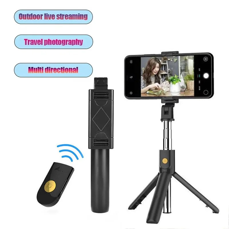 Wireless Bluetooth Selfie Stick Foldable Tripods Portable Phone Holder Extendable Tripod For iPhone Xiaomi Huawei For Video Live Zpaxo