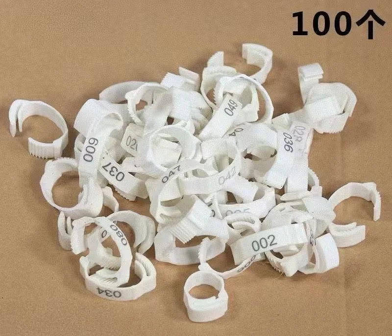 Chicken Foot Ring Label Buckle Plastic Adjustable Poultry Leg Snap Zpaxo white