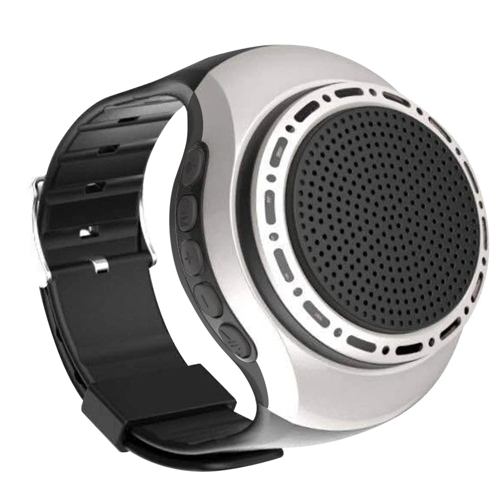 USB Rechargeable Bicycle Audio Portable Wrist Watch Speaker Cool Zpaxo Silver
