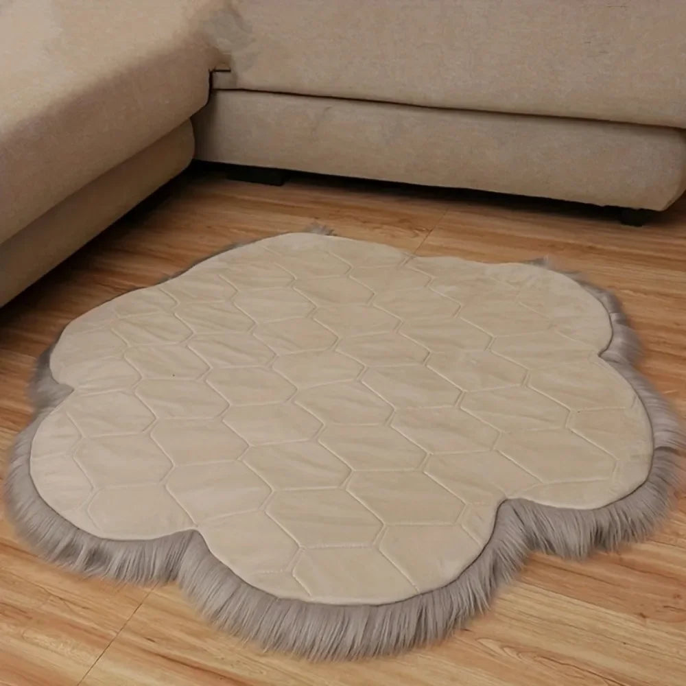Cute Cat Paw Design Carpet Soft Long Plush Decorative Floor Mat Zpaxo
