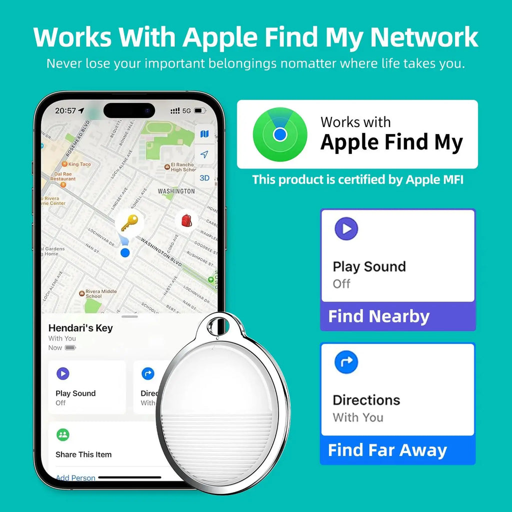 Mini GPS Tracker Apple Ios System Find My APP Air Tag Key Finder Bag Zpaxo
