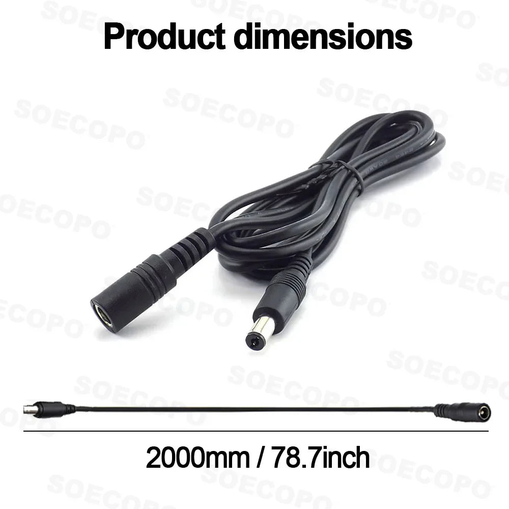 SOECOPO 2 Meter DC Cable Power Extension Cord Solar Panels Multiple Zpaxo