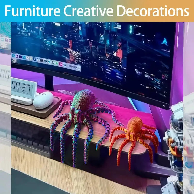 3D-Printed Articulated Octopus Figurine Realistic Stress-relief Toy Zpaxo