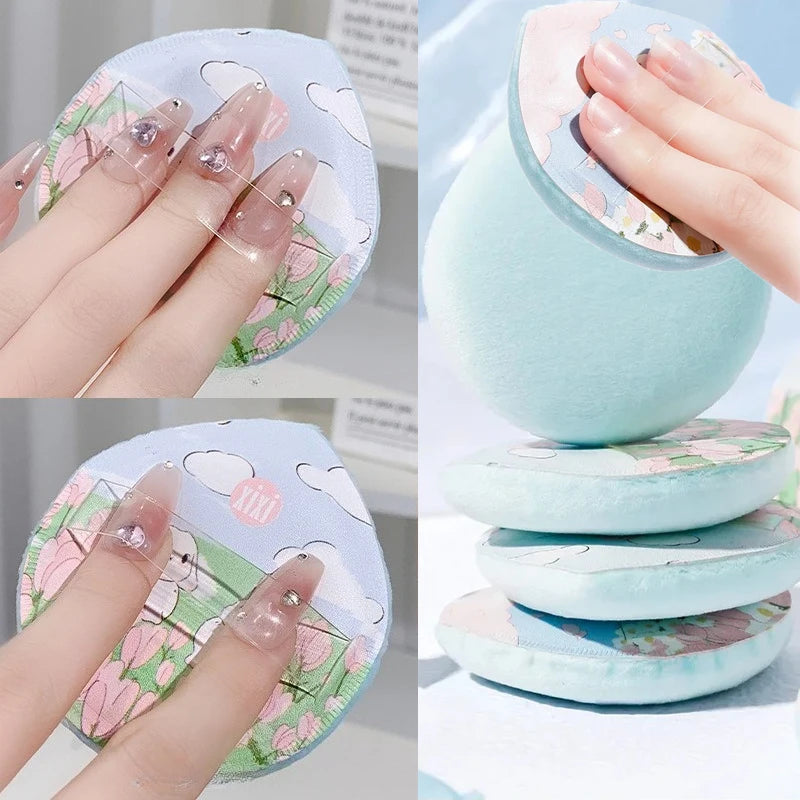 Professional Loose Powder Flocking Puff Sponge Face Cosmetic Zpaxo