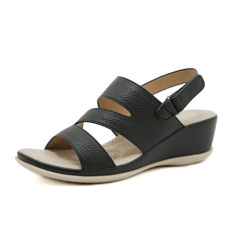 Summer Comfortable Woven Strap Wedge Sandals Adjustable Non Slip Big Zpaxo Q316-5 Black 37 China Mainland