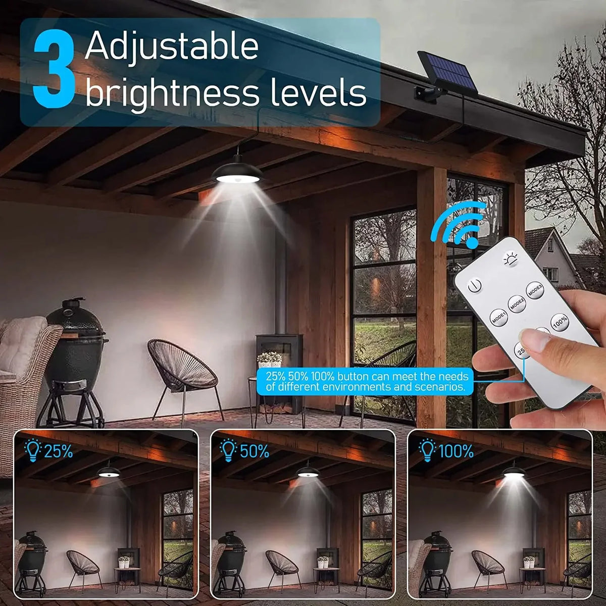 Double Head Outdoor Solar Pendant Light Motion Sensor Waterproof LED Zpaxo
