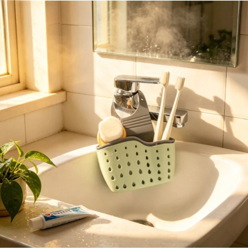 Adjustable Press Button Sink Draining Hanging Basket Kitchen Storage Zpaxo