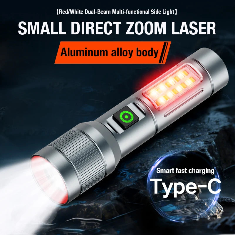 Rechargeable Multi Light Source Ultra Bright Flashlight Outdoor Zpaxo