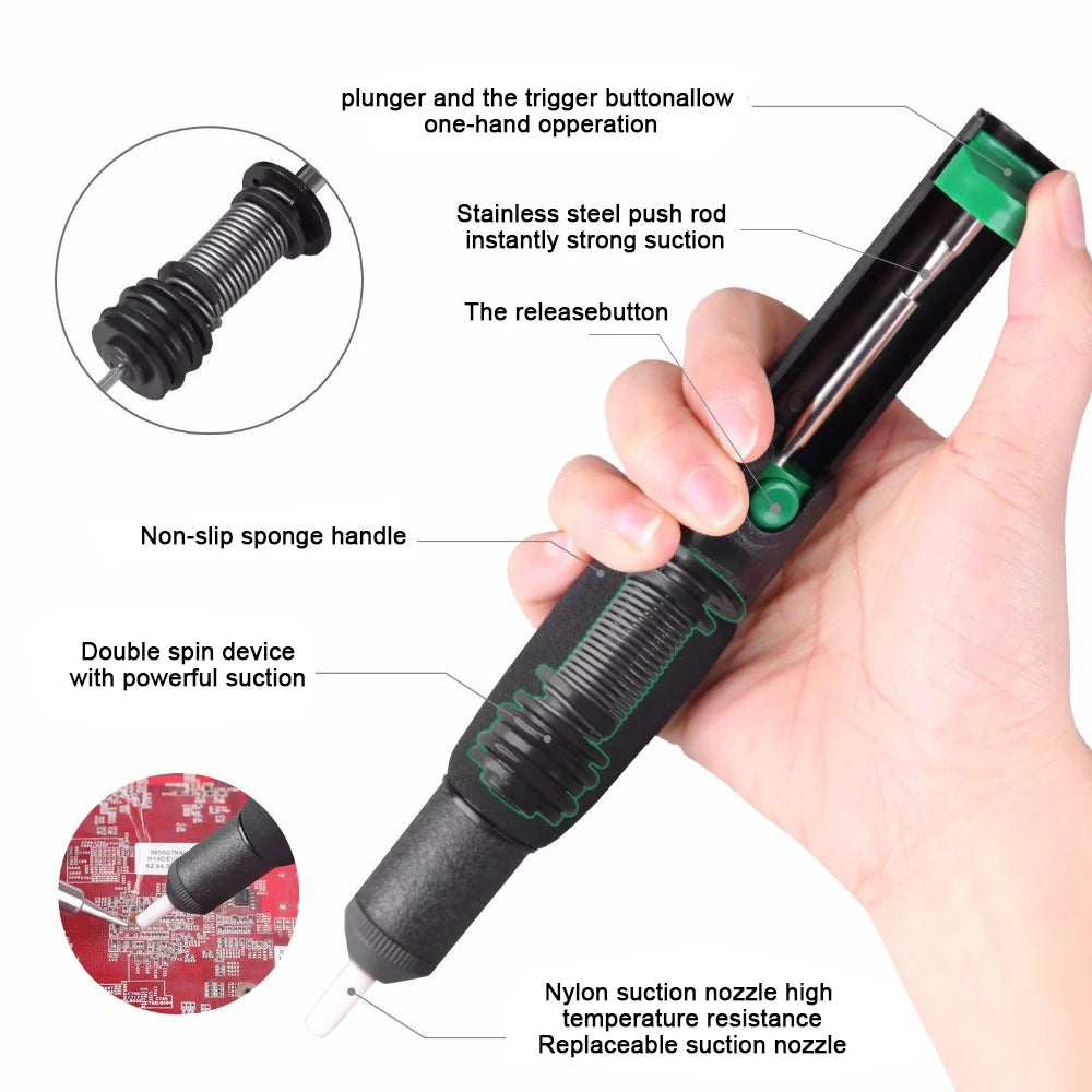 Vacuum Soldering Iron Desolder Gun Suction Tin Sucker Powerful Zpaxo