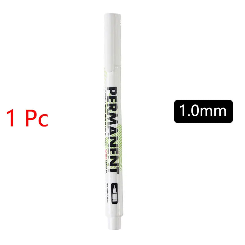 5Pcs White Marker Pens Set Waterproof Permanent DIY Graffiti Pens For Tire Painting Notebook Tyre Tread Oily Environmental Pen Zpaxo 1 x 1mm