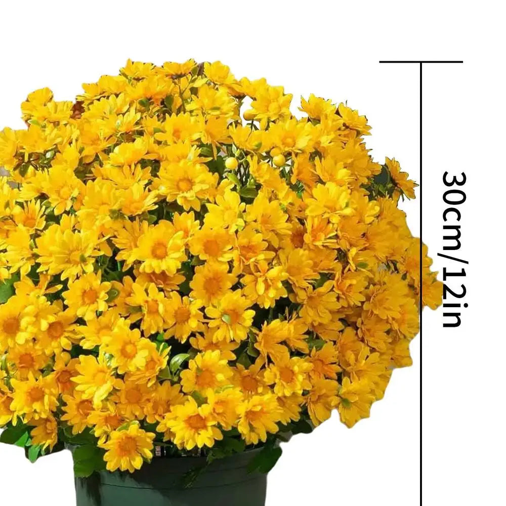 Artificial Mums Outdoors 10-Bundle Outdoor Sunset Fall Flowers Zpaxo Yellow China Mainland