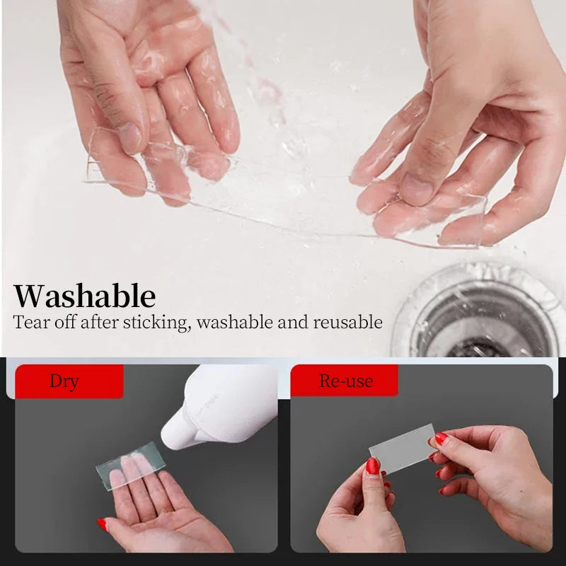 Nano Tape Strong Double Sided Sticky Washable Reusable Transparent Zpaxo