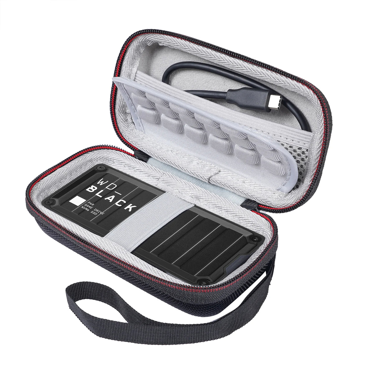 Hard Carrying Case Portable External Solid State Drive Compatible WD Zpaxo black