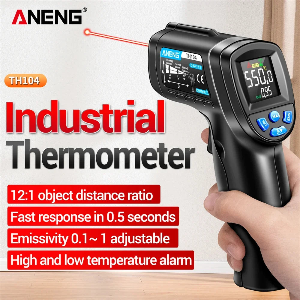 ANENG TH104 Infrared Handheld Temperature Gun 50 550 IR Laser Sensor Zpaxo