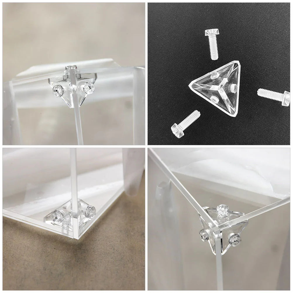 Acrylic Display Case Connectors Triangle Corner Connector Brackets Zpaxo