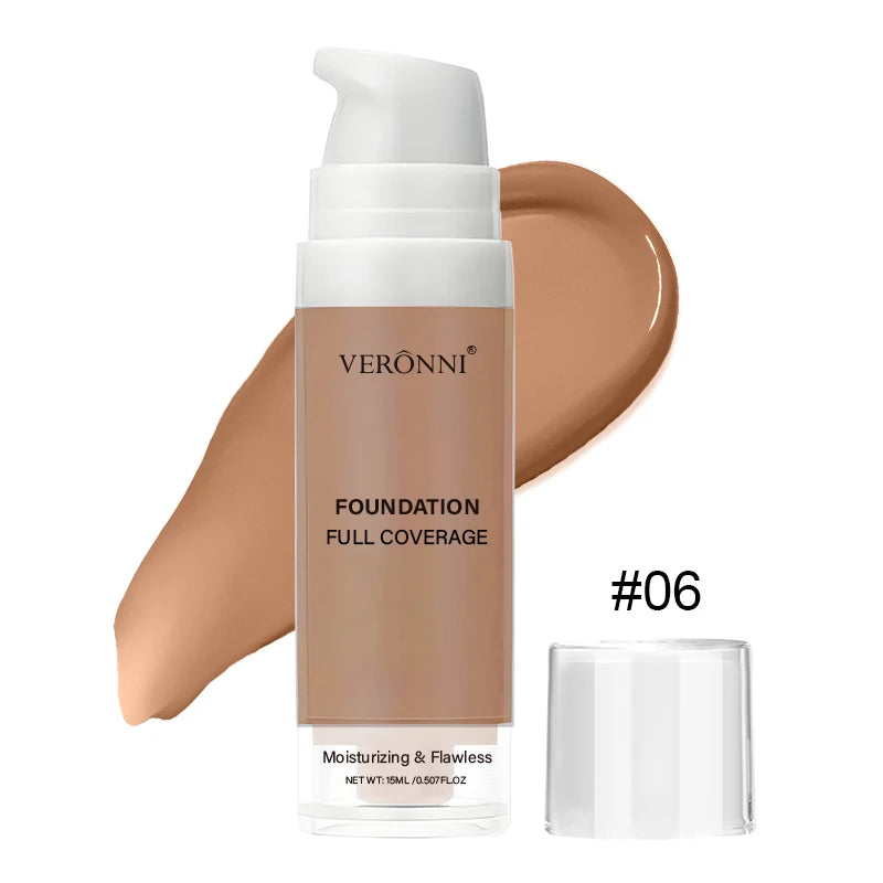 Natural Matte Pro Flawless Liquid Foundation,Full Coverage,Waterproof,Long-Lasting Concealer Makeup for Dark Circles,Blemishes Zpaxo 06