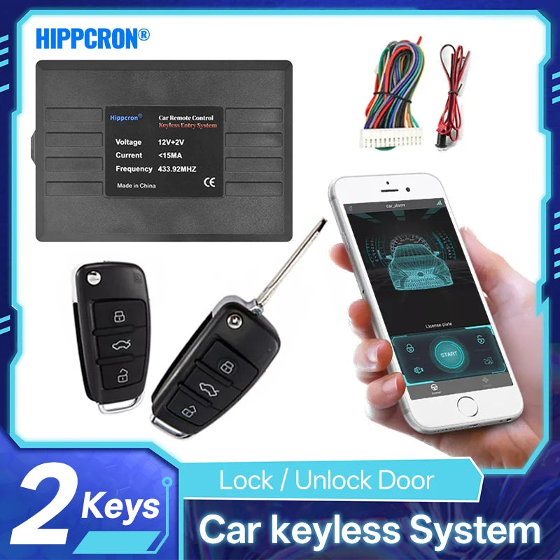 Hippcron Car Alarm Systems Auto Remote Central Door Keyless APP Contr Zpaxo Default Title