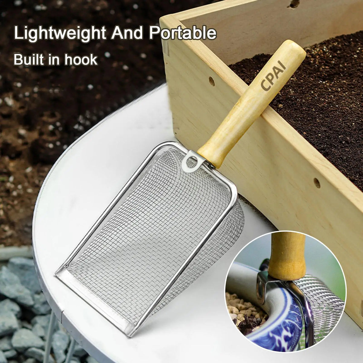 Soil Sifter Stainless Steel Garden Sieve Compost Rust Proof Hand Zpaxo