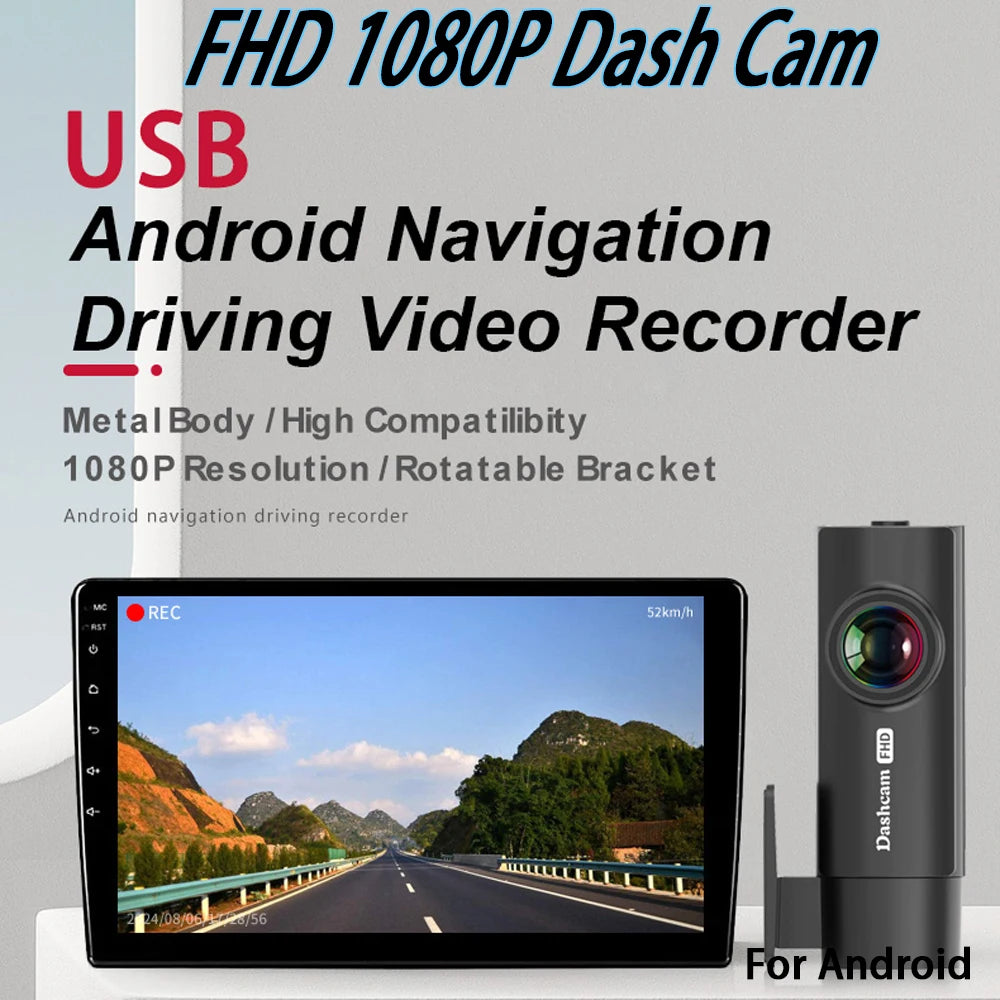 Full HD Dash Cam 1080P Car Android Navigator 130 DVR Driving Recorder Zpaxo
