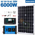 6000W Solar System Complete 12V 110V 220V 100A Controller 500W Panel Zpaxo 220V solar kit