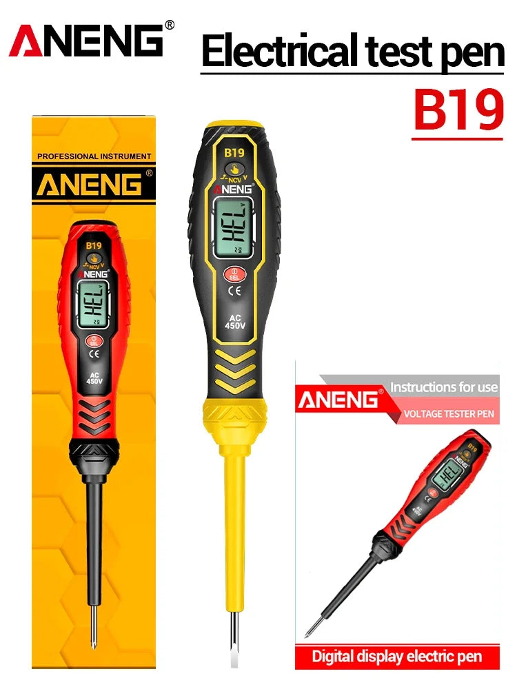 Non Contact Electrical Test Pen 1000V NCV Induction Screwdriver Zpaxo B19 Yellow Word