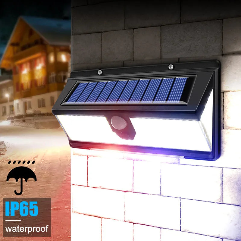 Outdoor Solar Lamp with Motion Detector 3 Modes Waterproof Solar Light Outside Courtyard Lamp Solar 118Led Outdoor Lighting Zpaxo