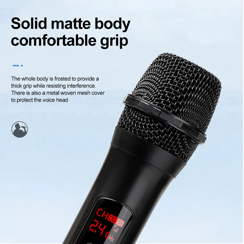 Wireless Microphone Handheld Micphone 2 Channels UHF Fixed Frequency Zpaxo