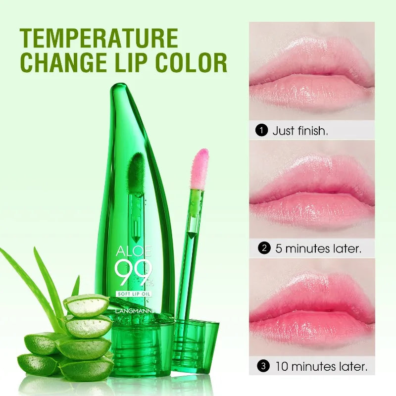 Aloe Vera Moisturizing Lip Gloss Temperature-changing Liquid Balm Zpaxo