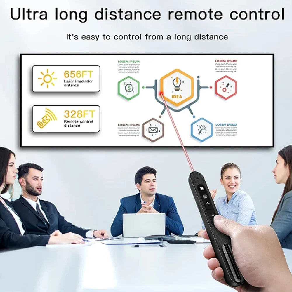 Wireless Presenter Red Laser Page Turning Pen 2.4GHz Volume Remote Control PPT Presentation USB PowerPoint Pointer Mouse Clicker Zpaxo