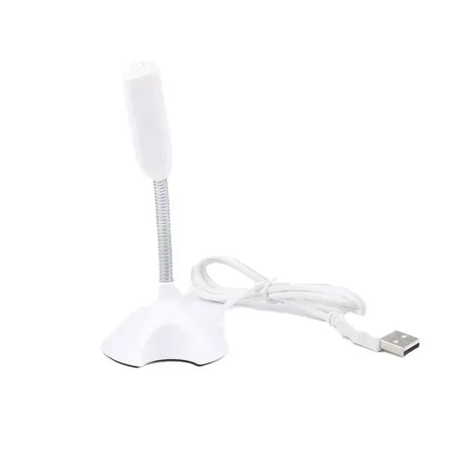 USB Microphone Laptop Computers Adjustable Studio Singing Gaming Zpaxo White 1pcs