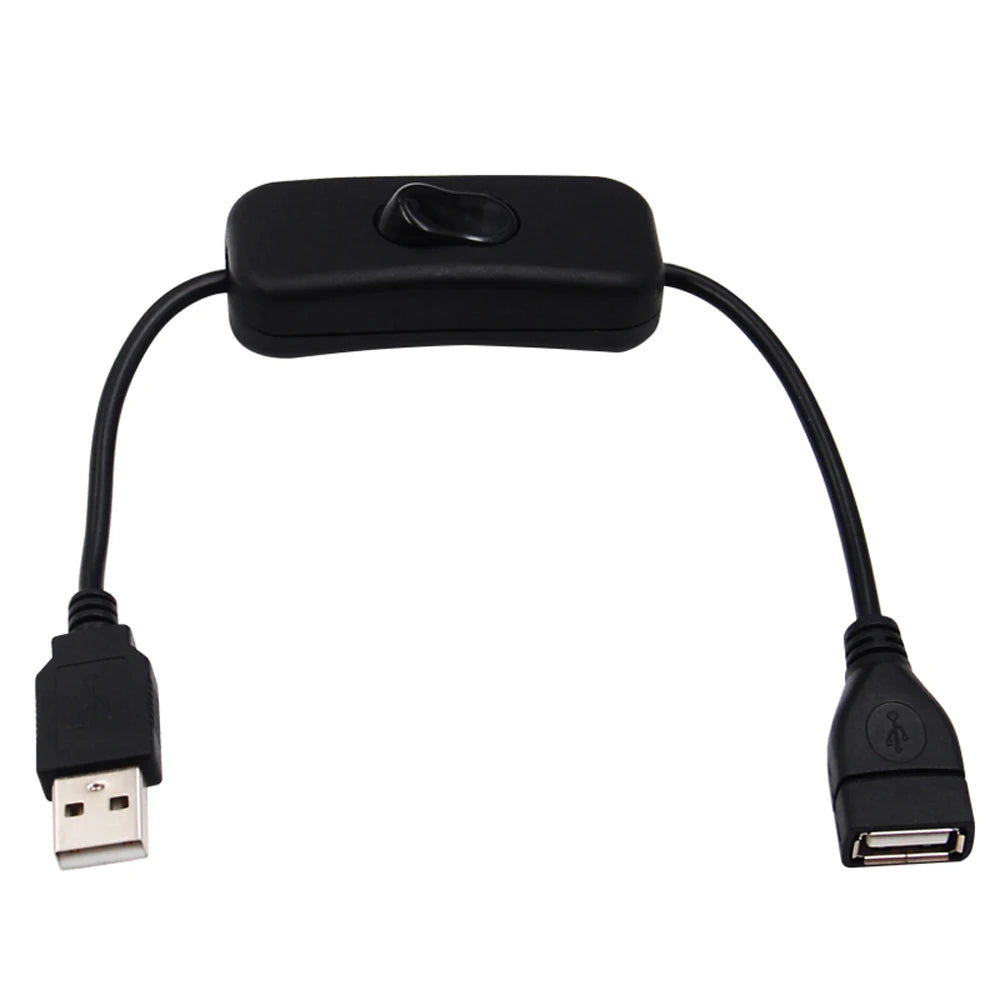 USB Switch Extension Cable Data Transmit Power Adapter Off LED Strips Zpaxo Black