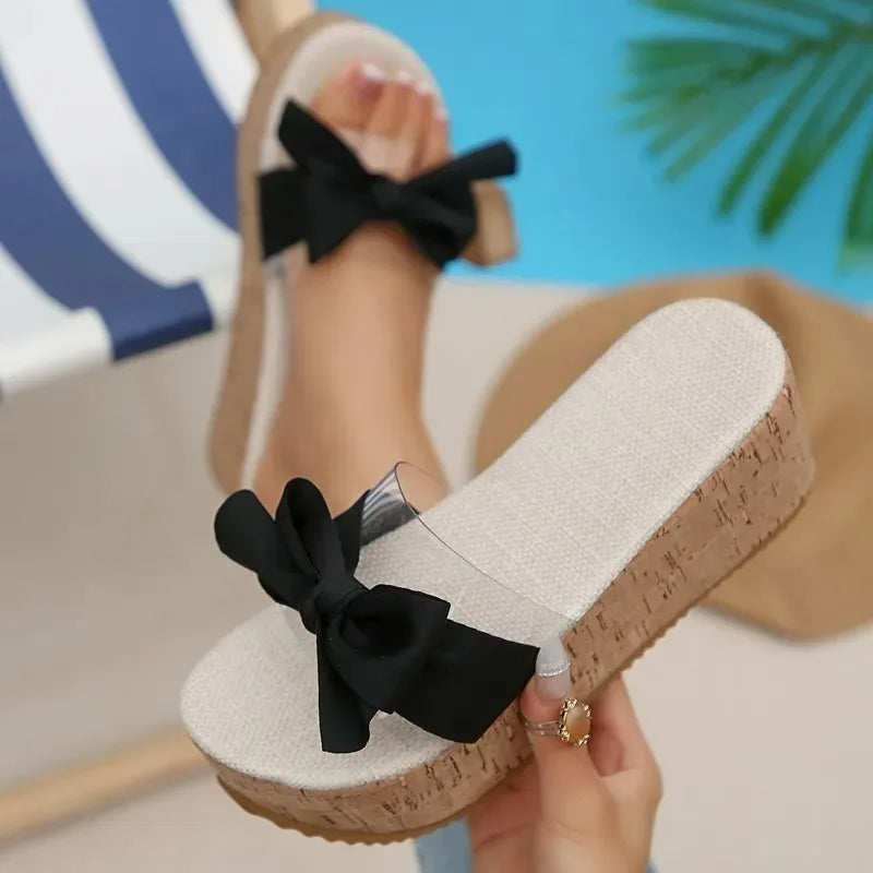 Women's Wedge Slippers 2026 Fashion Leisure Open Toe Shoes Platform Zpaxo black 42