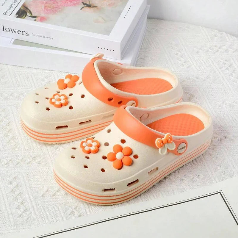 Fashion Sandals Waterproof Slippers Women Shoes Summer Outdoor Slides Zpaxo Beige 35-36