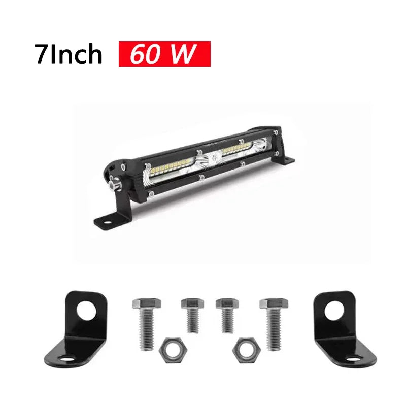 LED Work Light Ultra-thin Single Row Bar Suitable Off-road 4X4 Je-ep Zpaxo 7 Inch 60W China Mainland