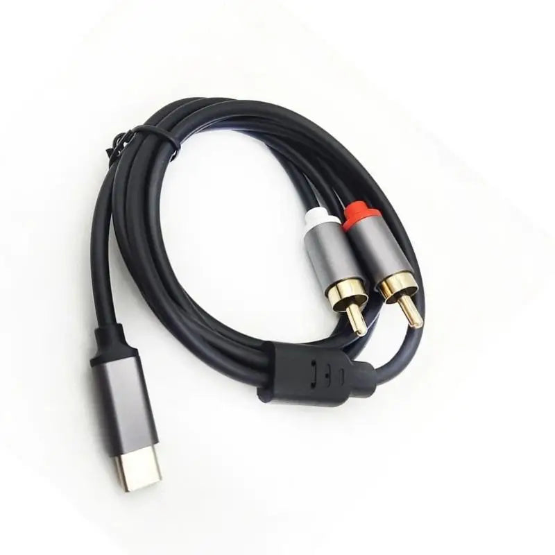 652F PVC Type C to 2RCA Auditory Cable for Outdoor Use and Frequent Handling Zpaxo
