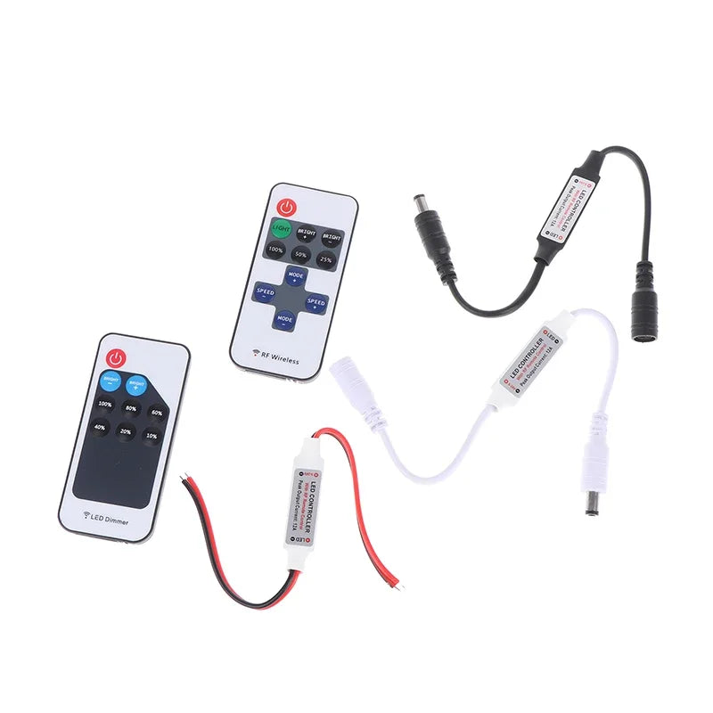 Mini LED Single Color Dimmer DC 5V 12V 24V 6A 5050 2835 Strip Lights Constant Voltage PWM Signal Controller With RF 9/Key Remote Zpaxo