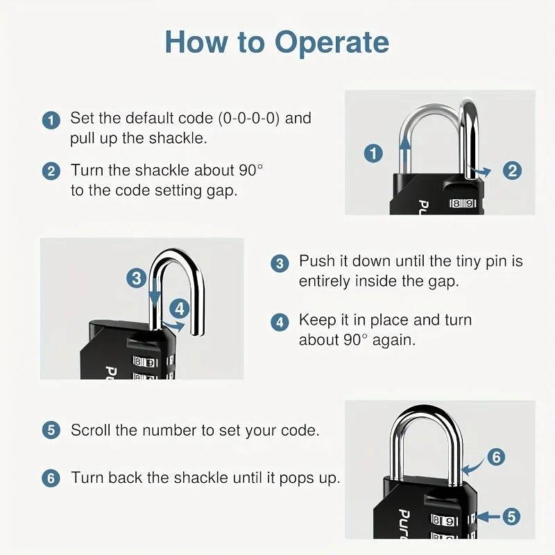 Combination Password Lock Locker 4 Digit Outdoor Waterproof Padlock Zpaxo