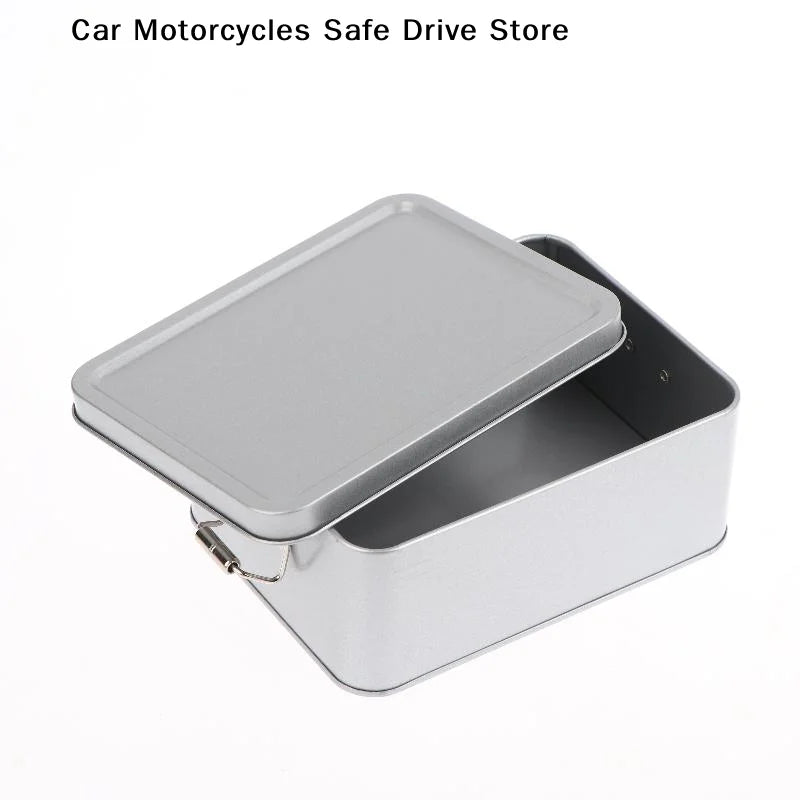 CM1Pc Rectangular Buckle Tinplate Box Lid Metal Storage Cake Zpaxo