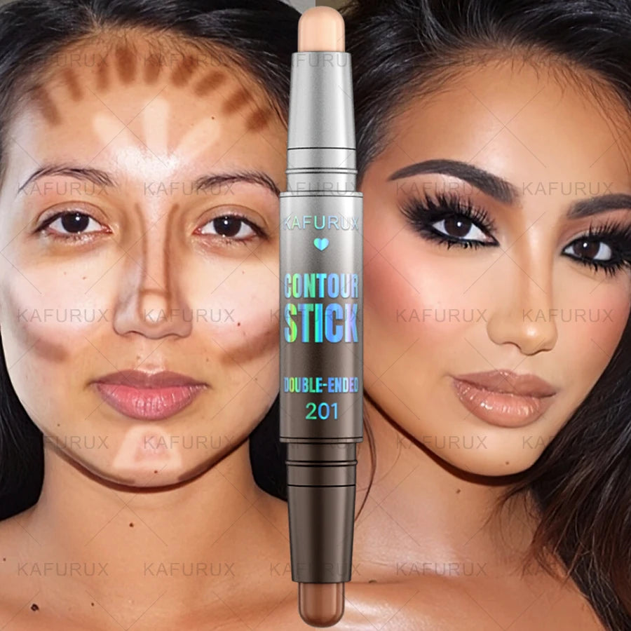 Dual-ended Contour Stick Facial Foundation Concealer Waterproof Dark Zpaxo