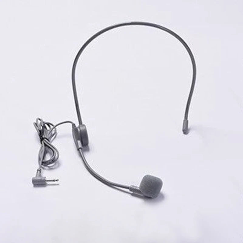 Modern Wired Plug Lecture Headset Mic Efficient Teaching Portable Zpaxo Gray