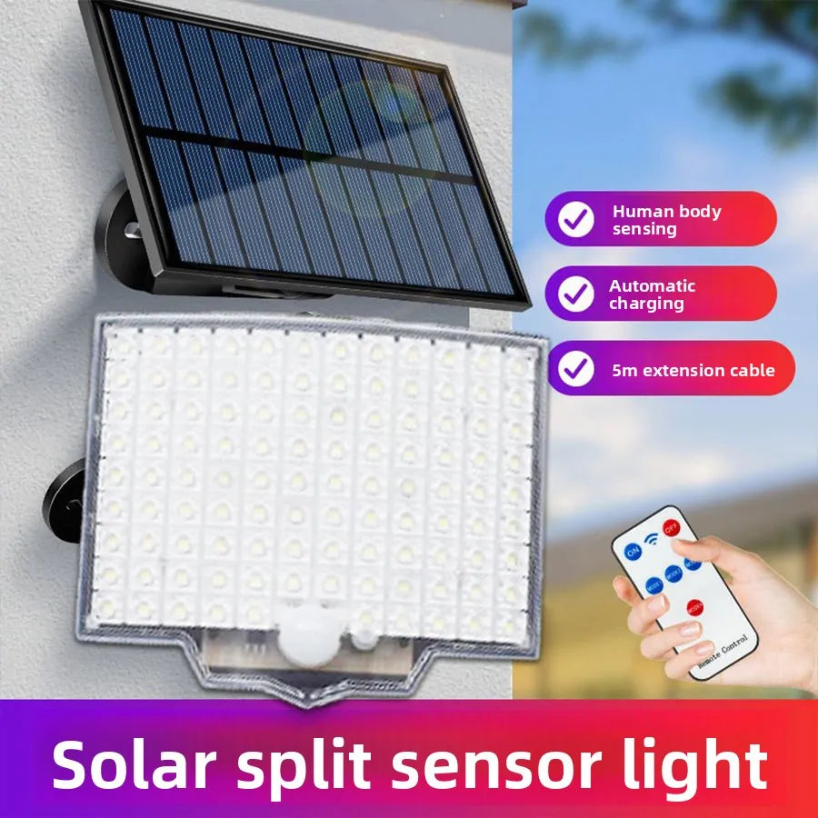 Solar Light 106LED Outdoor Courtyard Remote Control Split Body Human Zpaxo