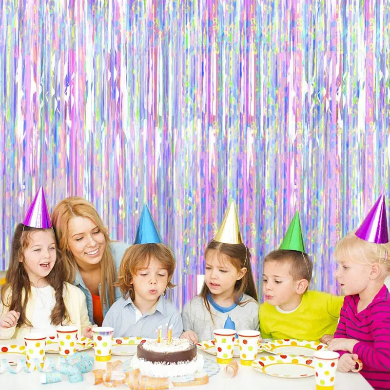 1 2 3 Meters Party Backdrop Wedding Decor Curtains Tinsel Curtain Zpaxo