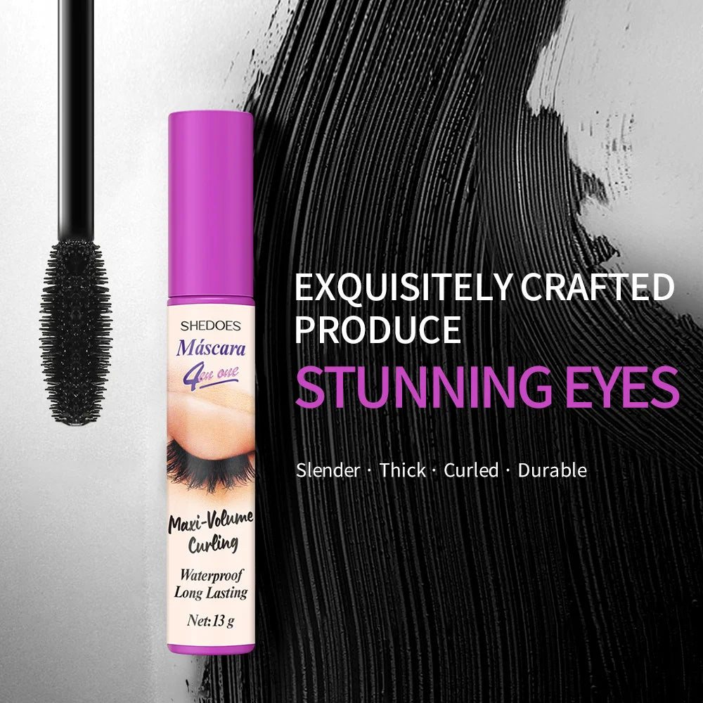 4D mascara is long-lasting, slender, curled and dense, waterproof, sweat-proof and non-smudging. Zpaxo